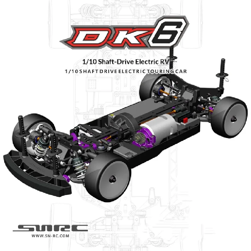 SNRC DK6 RC Racing Car Chassis 1/10 Scale Shaft‑Driven Electric Touring Car Professional Competition RC Race Car Halloween Gift
