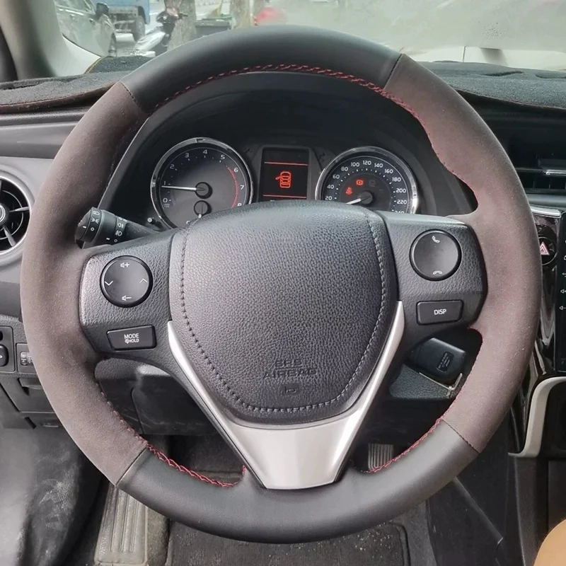 

Изготовленный на заказ чехол на руль автомобиля, замшевый чехол для Toyota Corolla 2013-2019 Corolla iM (US) 2017-2018, оплетка на руль, автомобильный аксессуар