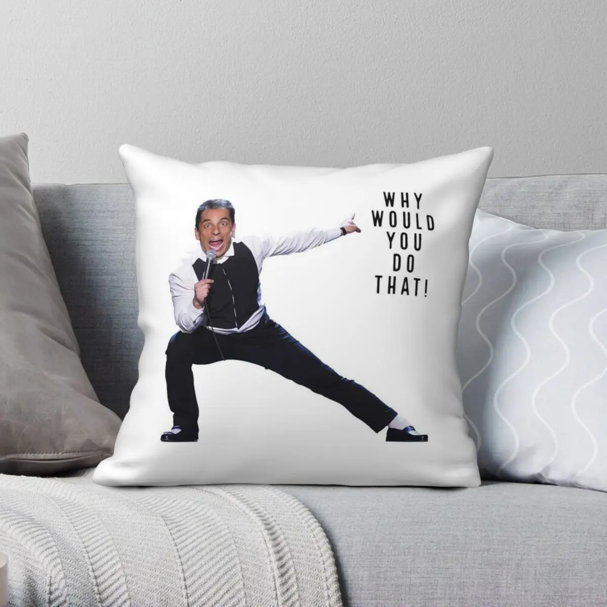 Sebastian Maniscalco Why Would You Do That Square Pillowcase Polyester Linen Velvet Printed Zip Decorative Bed Cushion Case