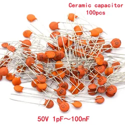 100piece 50V 1pF ~ 100nF Capacitor Cerâmico 0.1uF 104 4.7PF 10 22 33 470PF 1NF 103 47NF 47 100 101 220 221 330 473 Boa Qualidade