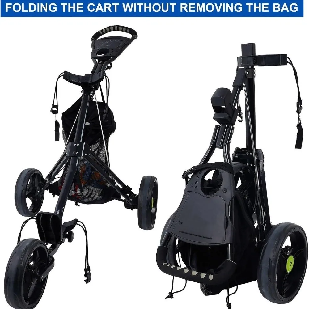 Portable Golf Push Cart Storage Bag Mesh Bag Closed Mesh Push Pull Cart Organizer Golf Cart Backside Extension Bag Outdoor