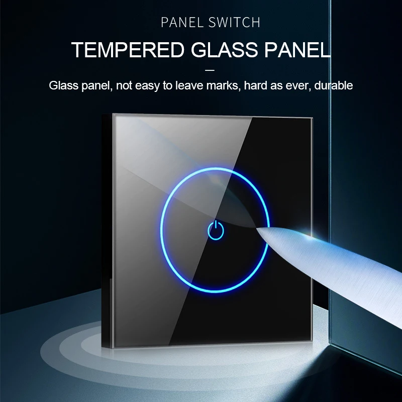 Tuya Wifi EU Smart Switches 1/2/3Gang Touch Light Switch Wall Glasses Panel Switch Smart Life APP Control for Alexa Google Home