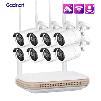 Gadinan WiFi P2P Security Camera Outdoor Waterproof Protection 3MP Camera Face Detection Video Camera System CCTV Security Kit