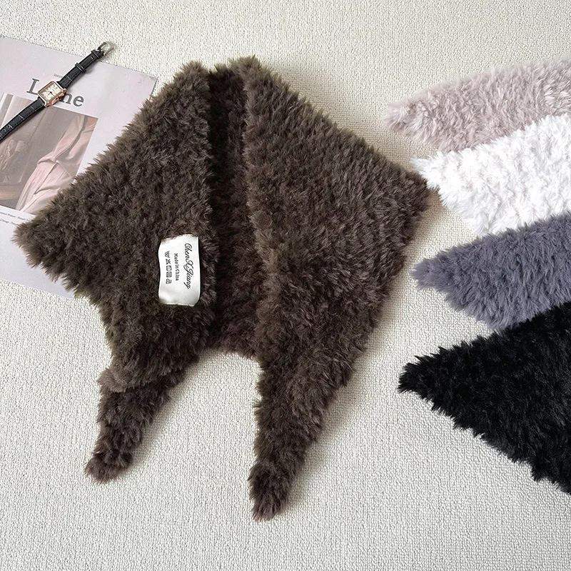 Super Soft Autumn And Winter Scarf Ins a Variety Of Furry Imitation Rex Bib Bee Thick Warm Neck Hair Collar Sacrf For Women