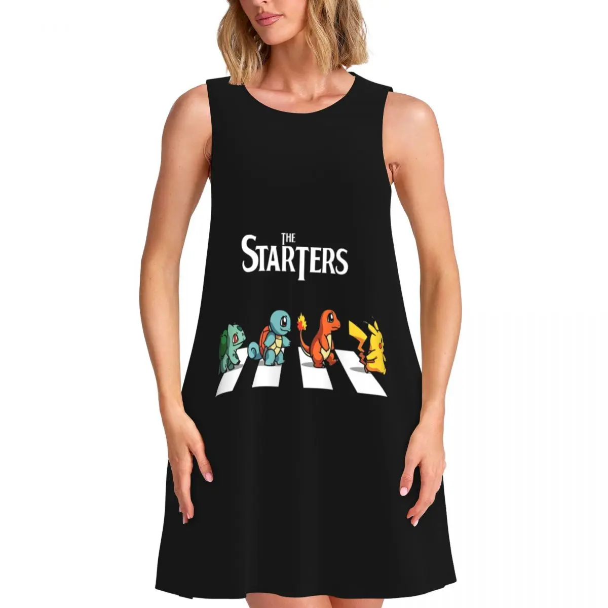 Vestidos sin mangas de verano personalizados para mujer Bikachus, serie de videojuegos, vestidos veraniegos informales, sin mangas para vestido de playa