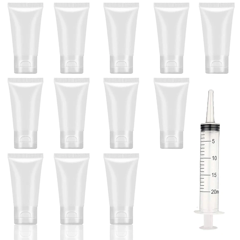 AfricCosmetic-Tubes en plastique réutilisables, bouteille souple de voyage, beaucoup de bouchons à rabat, stockage pour gel douche, nettoyant gratitude, shampooing, 5 pièces