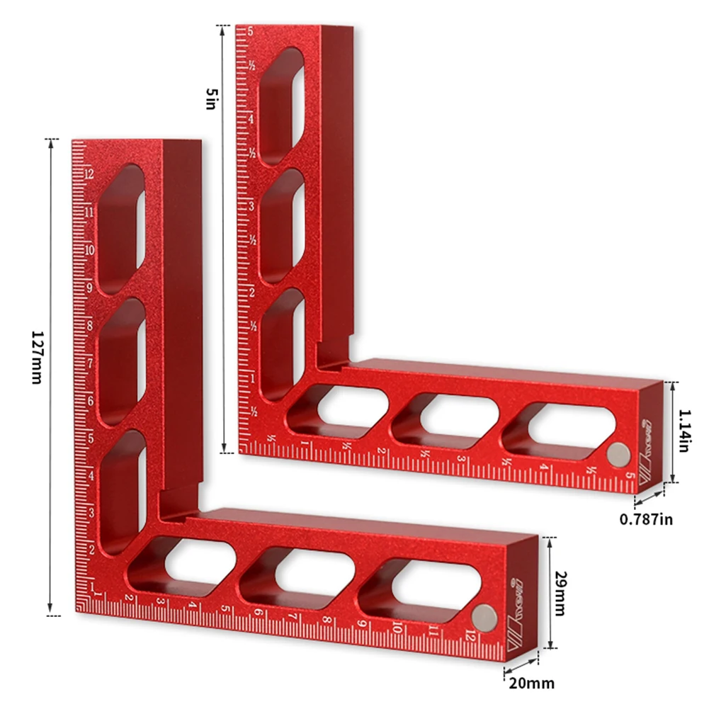 90° Right Angle Clamp Height Ruler Woodworking Fixture Ruler Edge Marking Tool L-Block Auxiliary Measuring Gauge Precision Tool