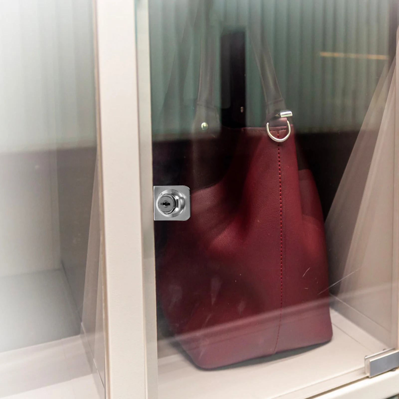 

Glass Cabinet Lock Zinc Alloy Durable Safe Showcase Display Case Anti Theft Protects Fragile Glass Door Furniture