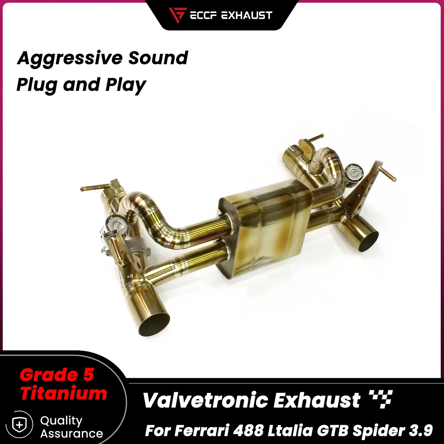 

Титановый выпуск Catback с клапаном для Ferrari 488 Ltalia GTB Spider 3.9, мощная звуковая производительность