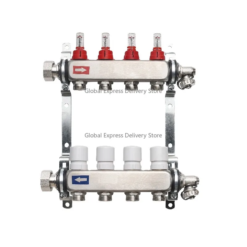 

2-12 Ways Stainless Steel Heating Manifold With Flow Meter for Floor Heating System