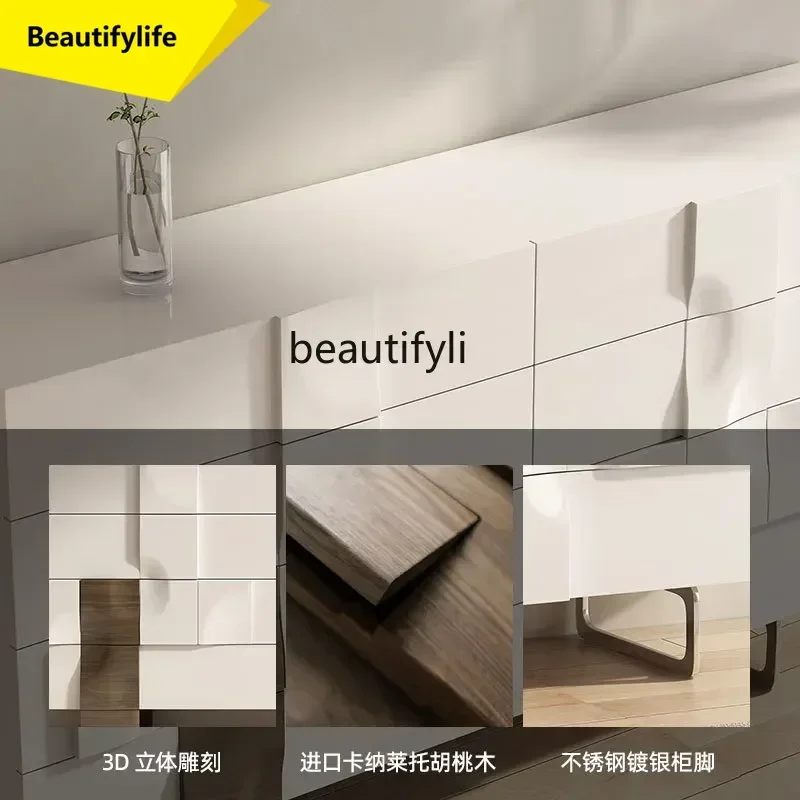 ss 8617 Italian eight-bucket cabinet light luxury modern dining side Nordic living room storage chest bedroom storage