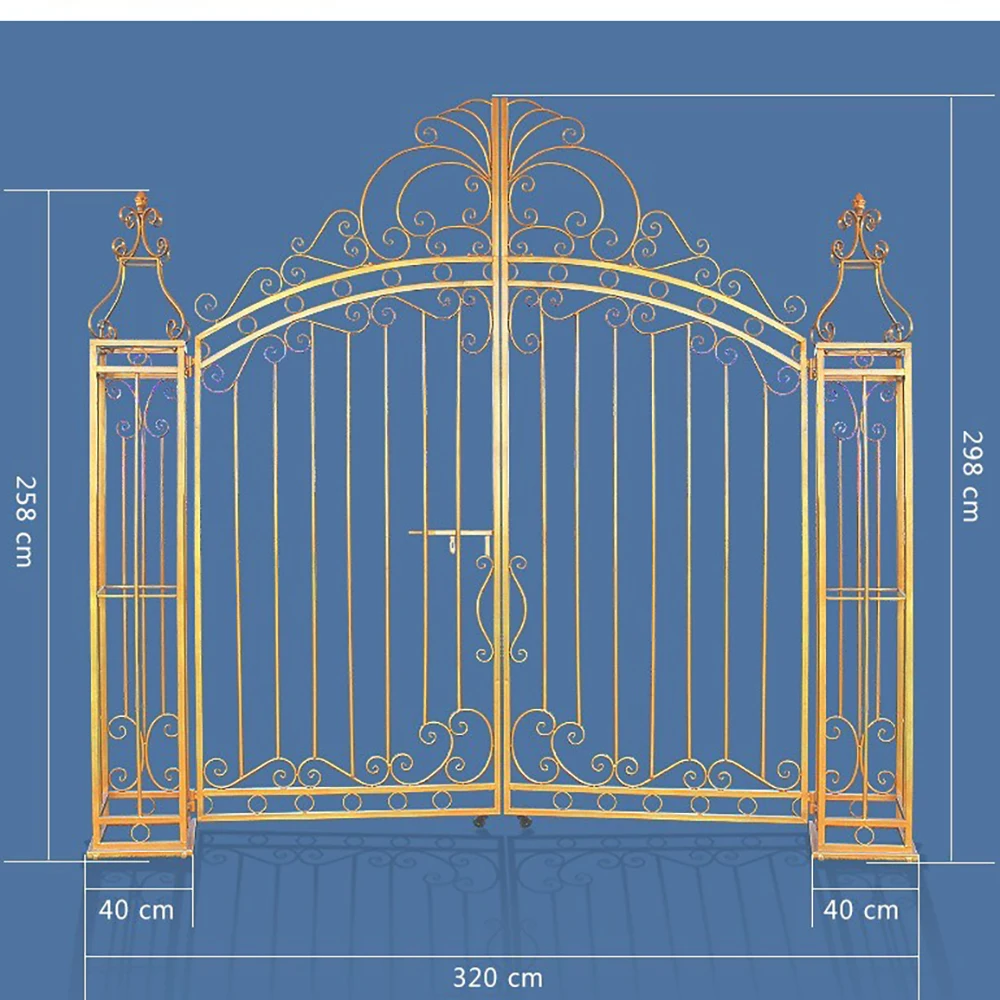 Popular Selling Iron Gold Wedding Hall Props Decoration Entrance Metal Gate Backdrop for Event Party Decoration