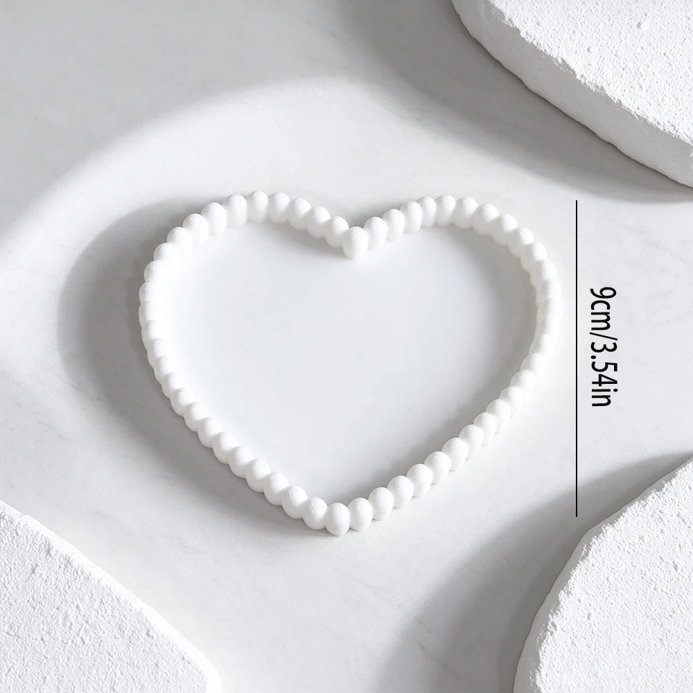 3d Printed Heart-Shaped Pearl Storage Dish, Exquisite Jewelry Tray, Entrance Earring Ring, Niche Desktop Decoration