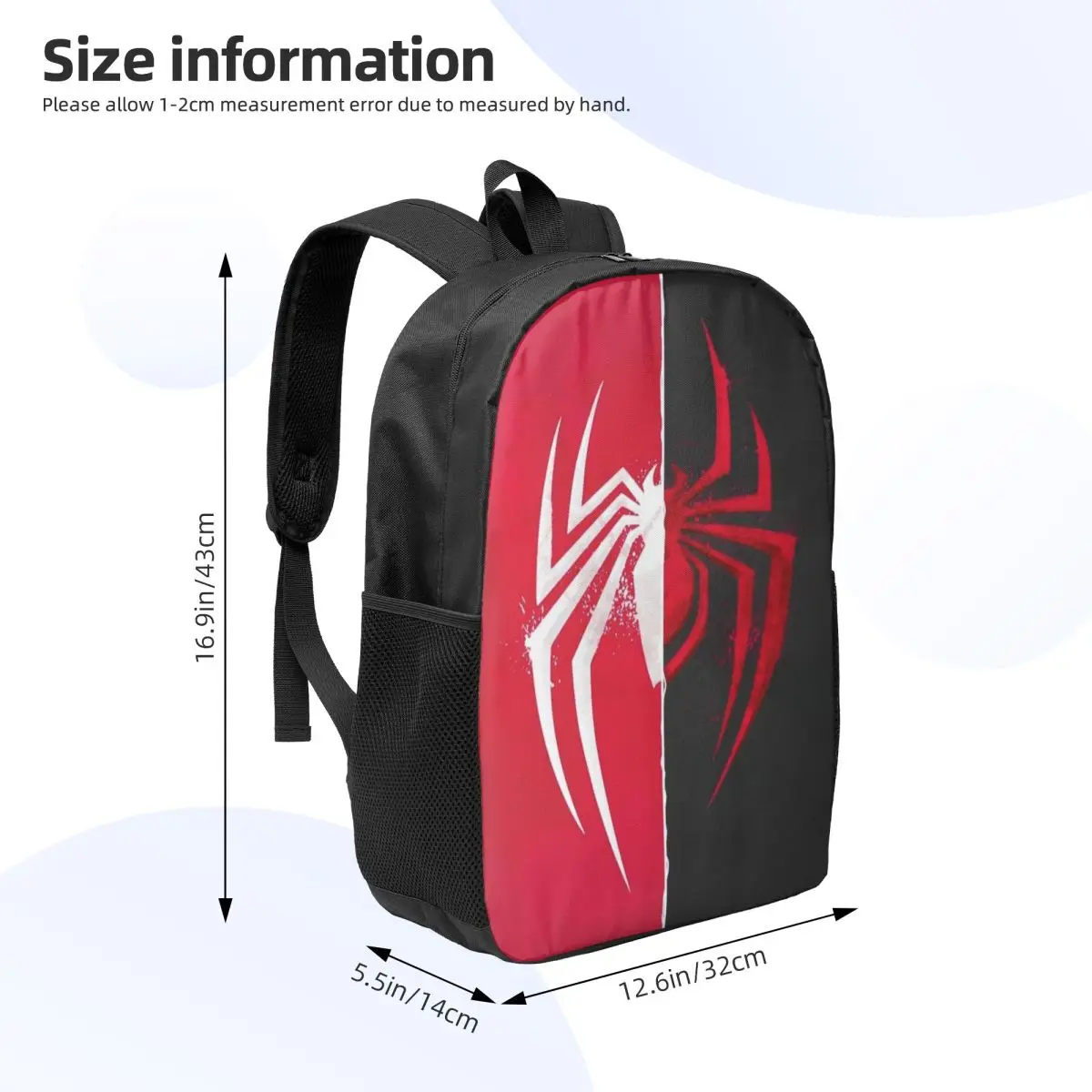 Spiderman 17-Inch Simple Student Backpack - Lightweight and Spacious School Bag for Boys and Girls