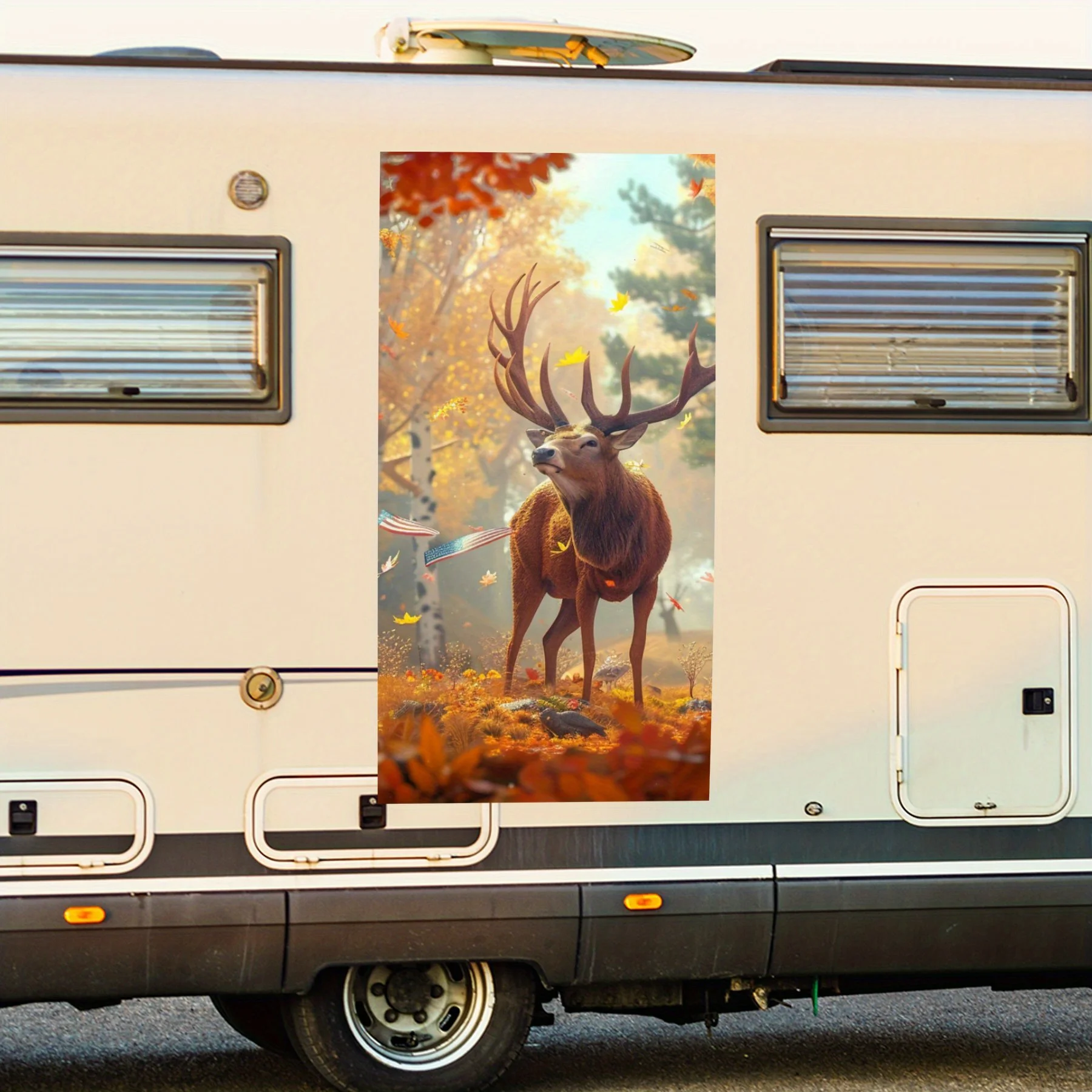 

Наклейка на дверь автомобиля с изображением оленя, самоводонепроницаемая палочка из ПВХ, яркие внешние аксессуары для автомобиля, декор, защитный подарок для любителей автомобилей