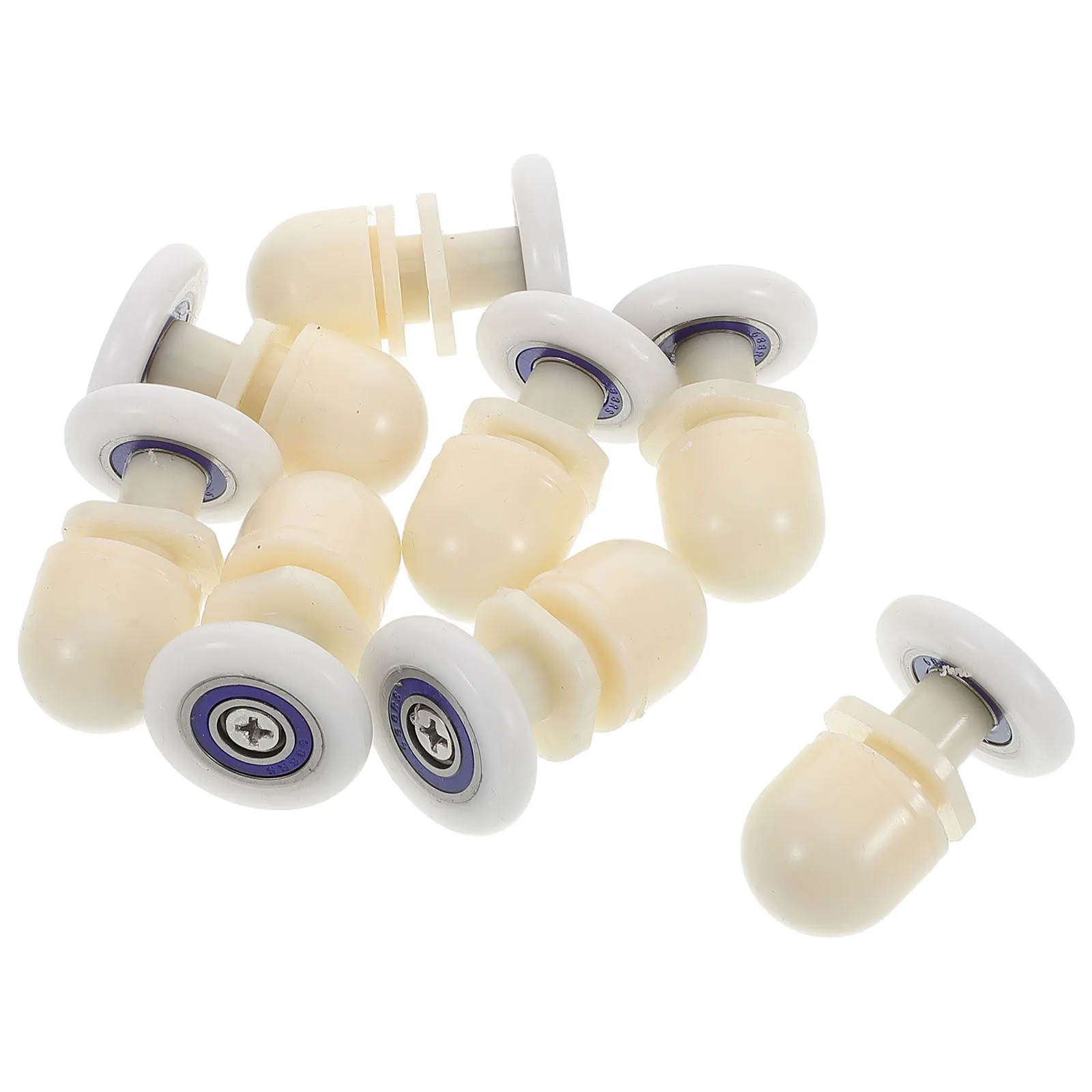 

8Pcs Shower Door Rollers Sliding Glass Door Wheels Single Wheel Hangers Nylon Smooth Operation Bathroom Shower Rail Wheels