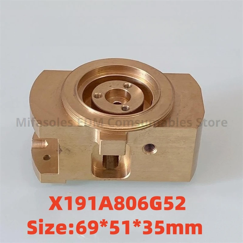 EDM X191A806G52 Lower Guide Block Set MV Brass Dies Guide Block 69*51*35mm Lower Guide Holder For DWC-MV series Wire Cut Machine