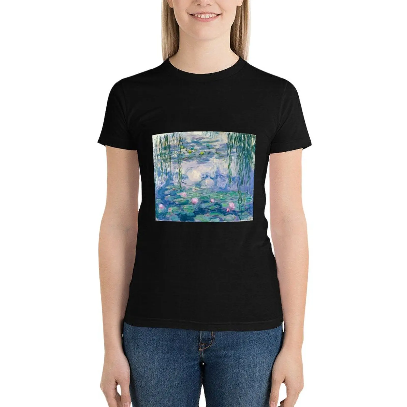 

Water Lilies Claude Monet Fine Art T-Shirt korean fashion aesthetic clothes hippie clothes vintage clothes Women clothing