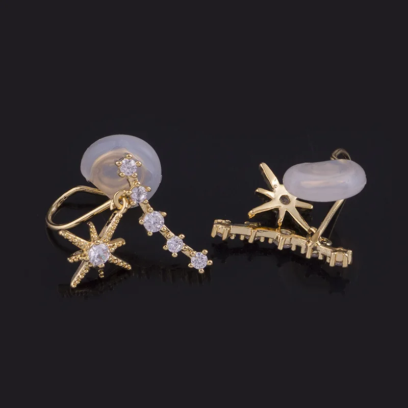 Micro-inlaid Mosquito Coil Ear Clip Light Earring Ear Row Transparent Ear Clip Hip Hop All-match Earring Female Hot Sale