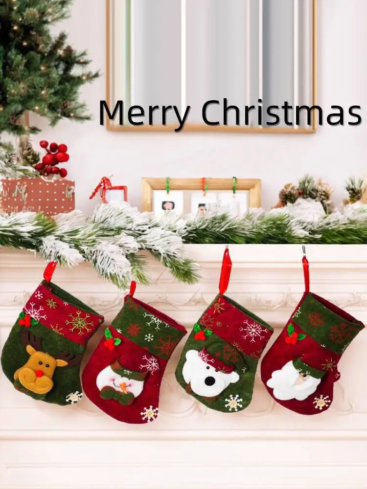 

Рождественские чулки Санта-олень Снеговик Белый медведь Рождественские носки, веселые рождественские украшения Подарочные пакеты Украшения для дома Дети