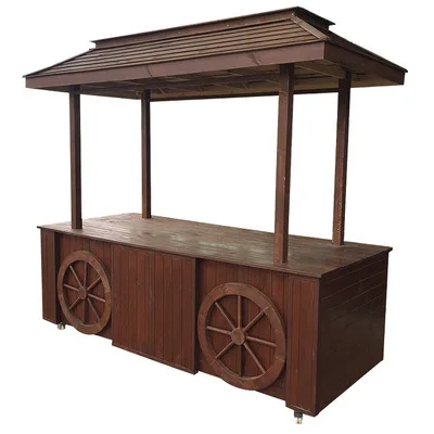 #Anticorrosive wood sales truck Antique snack cart Wooden hand push kiosk Scenic area Mobile sales car Dining car Stall car