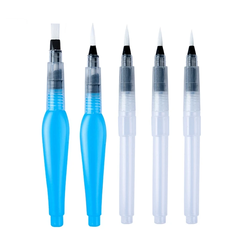 3/6 Uds pincel para con depósito agua para depósito agua pluma acuarela pluma para lápiz soluble en agua marcador F1FB