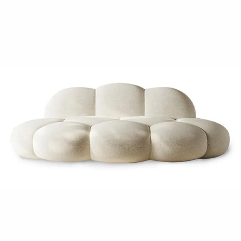 

Lamb wool cloud sofa cream wind special-shaped sofa living room simple