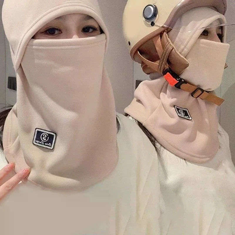 Warm Fleece Dustproof Beanie Winter Velvet Wrap Windproof Ear Protection Helmet Hat Face Cover Unisex Outdoor Cycling Skiing