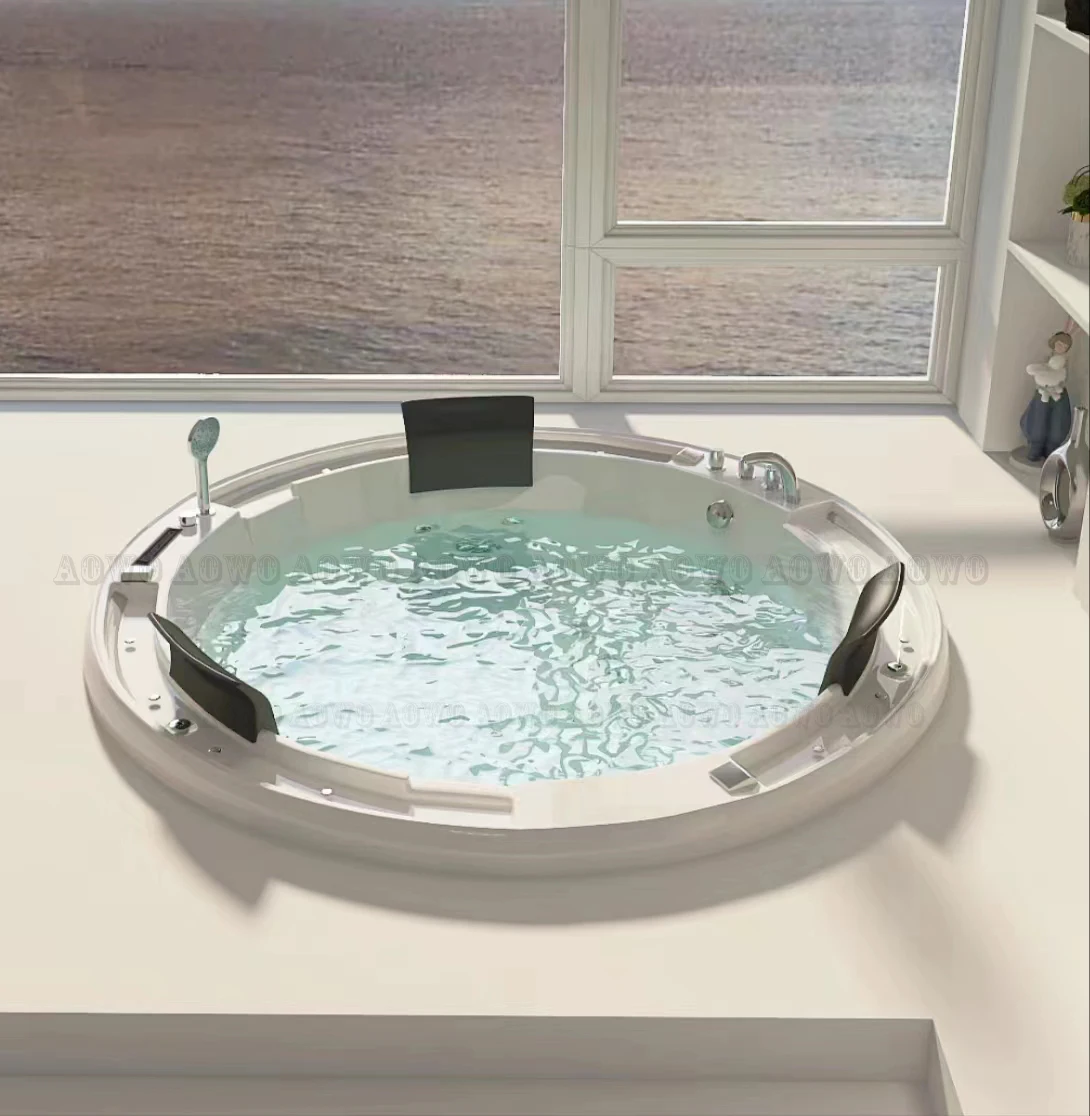 

Under Ground Pool Whirlpool Tub Round Shape Jacuzzier 3-4 Person Hot Tube Outdoor Built-in Bathtub Popular Acrylic Whirlpool Spa