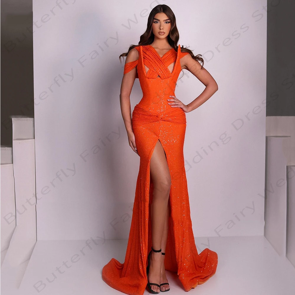 Exquisite Gorgeous Satin Sleeveless High Split Dresses 2023 New Fashion Sexy Mermaid Mopping Evening Dresses Party Women Elegant