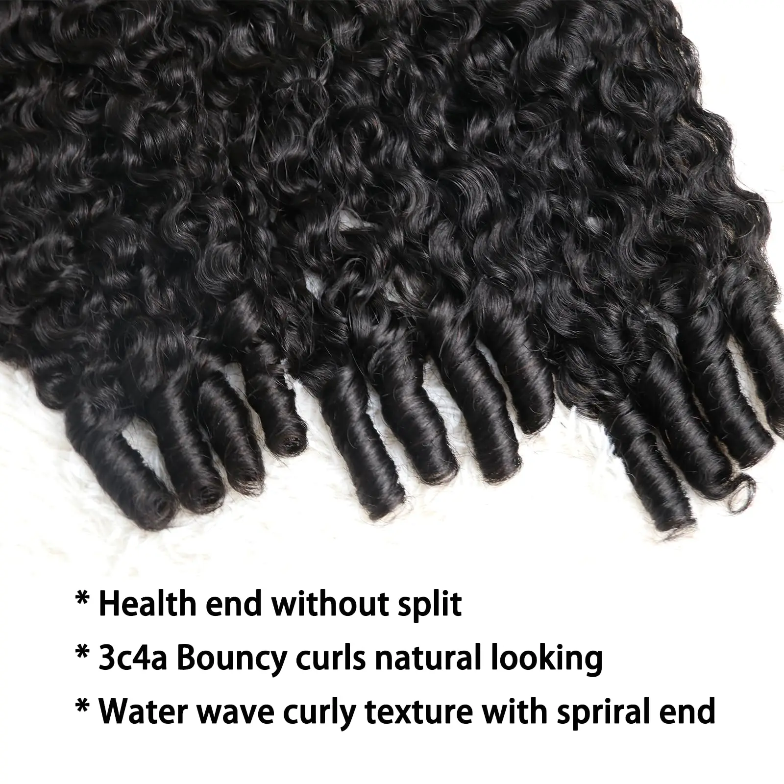 22 Inch Human Hair Extensions 3C4A Water Wave Spiral Curly Quick Weave Burmese Curly Bundles Human Hair 18 20 22 Inches 100  main image 2