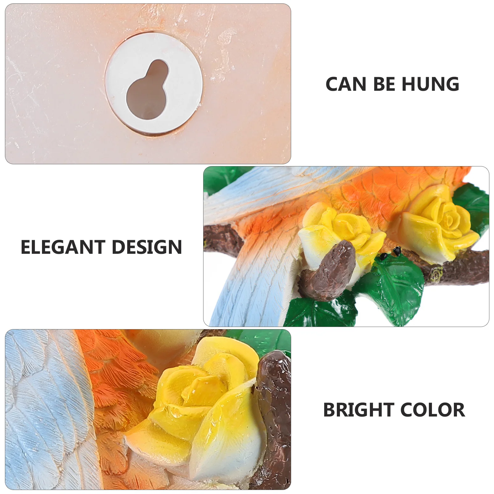 

Bird Figurine Vivid Sculptures Garden Decor Resin Statue Standing Design Ornament