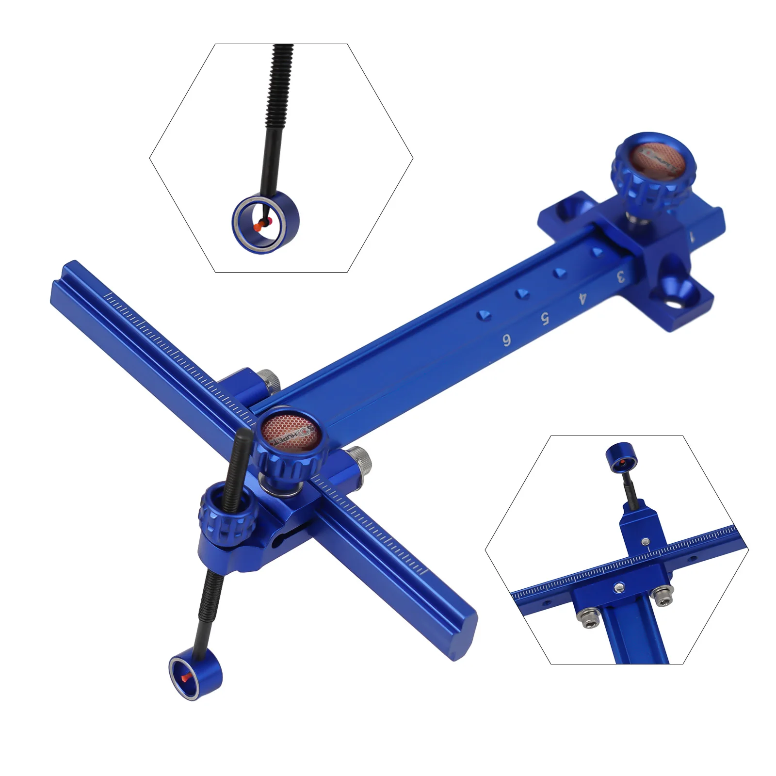 Adjustable aiming sight for recurve bow metal scale with aluminum alloy body includes screws and screwdriver for mounting