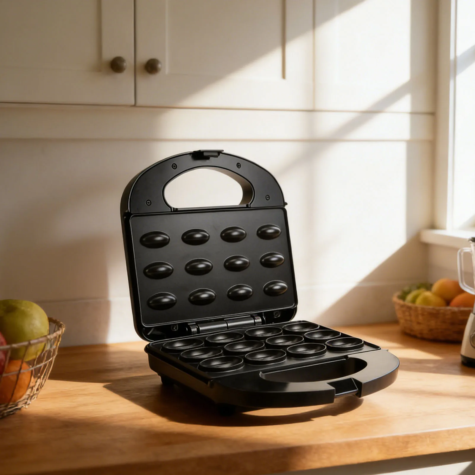 12 Walnut Cookie Maker Non Stick Double Sided Mini Nut Waffle Bread Machine Electric Nut Mold Maker Multifunctional Easy