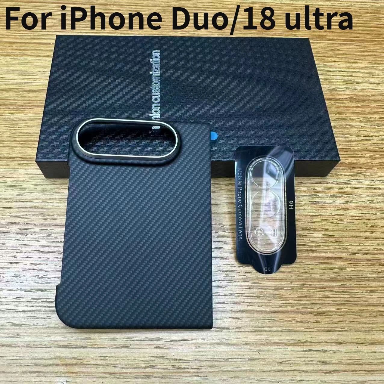 Busienss Ultra Slim Carbon Fiber Pattern Case For iPhone Duo, for Magsafe Alloy Lens Shockproof Protect Cover For iPhone Ultra