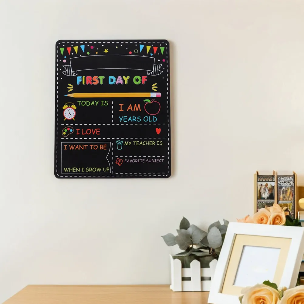 2Pcs Student Blackboard Double Sided Reusable First Day of School Board Sign School Supplies Classroom Decor Teacher Day Sign