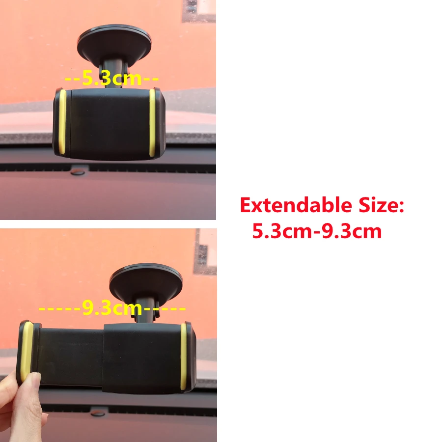 93mm Extendable Windshield Car Holder 360 Rotatable Car Phone Holder Universal GPS Stand Mount Support Window Glass Car Holder