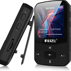 Ruizu X52 Sport Bluetooth Mp3 Speler Draagbare Clip Mini Muziek Walkman Met Scherm Ondersteuning Fm, Opname, Klok, Stappenteller Radio