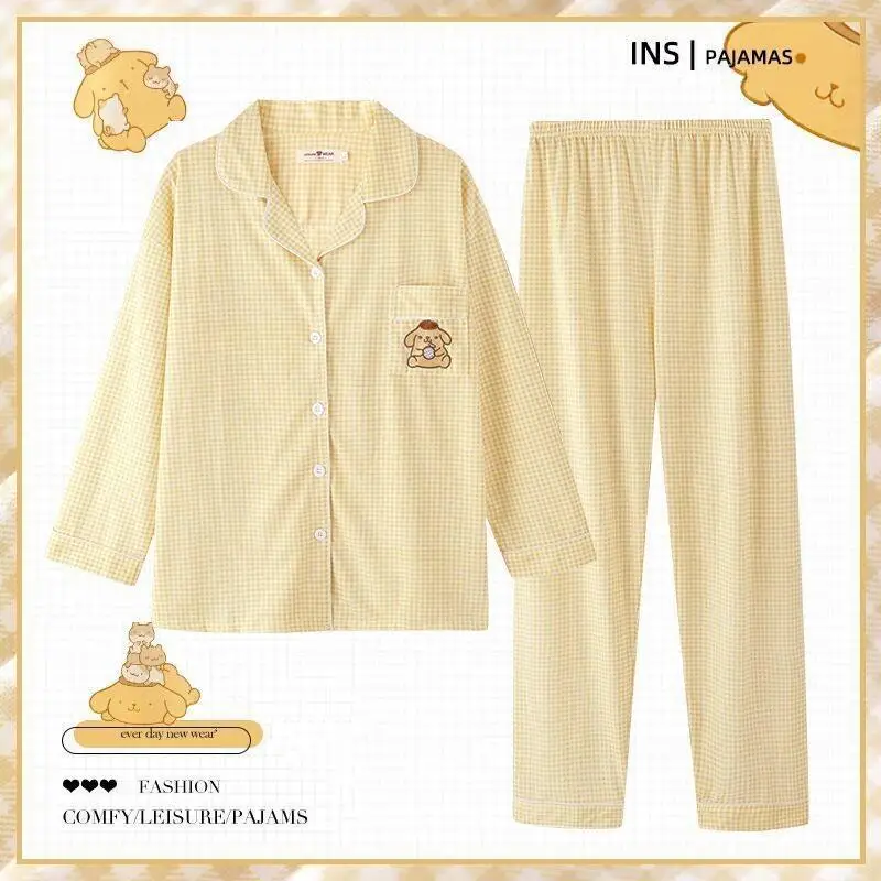 

Hot Sanrio Pajamas Cotton Women Plus Size Homewear New Cute Trendy Sleepwear Long Sleeve Spring Autumn Summer Cozy Nightwear Set