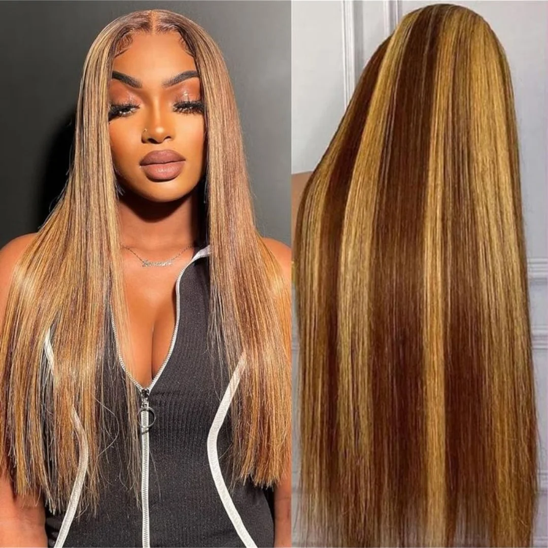 

Ombre Highlight Медовый Блондин Парик 13x6 Парики Фронта Шнурка для Женщин Предварительно Сорванная Линия Волос с Детскими Волосами HD Парик Шнурка Термостойкий