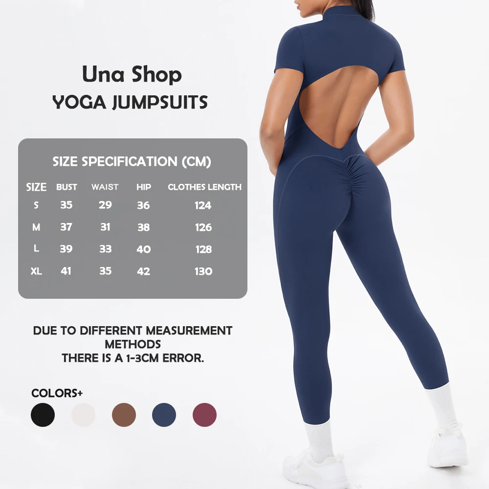 

Una-Shop Back Hollow Yoga Jumpsuits For Women Gym Outfit Quick Dry Fitness Sports Set Bodysuits Workout Clothes Sportswear Suits