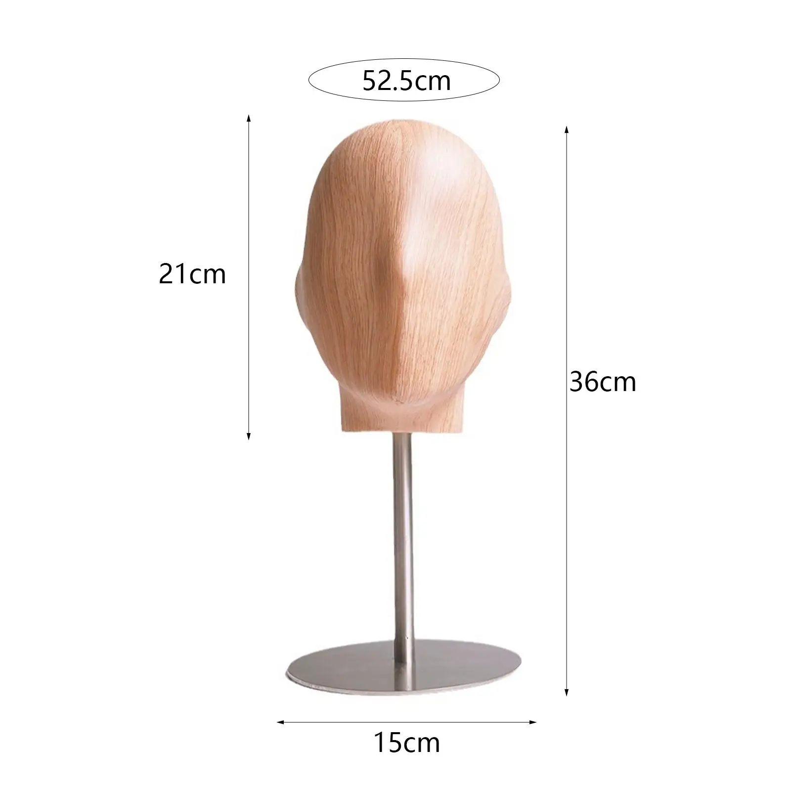 Wood Grain Mannequin Head Making Styling Hairpiece Stand Wig Display Rack for Hairpieces Beauty Salon Scarf Adult Teacher