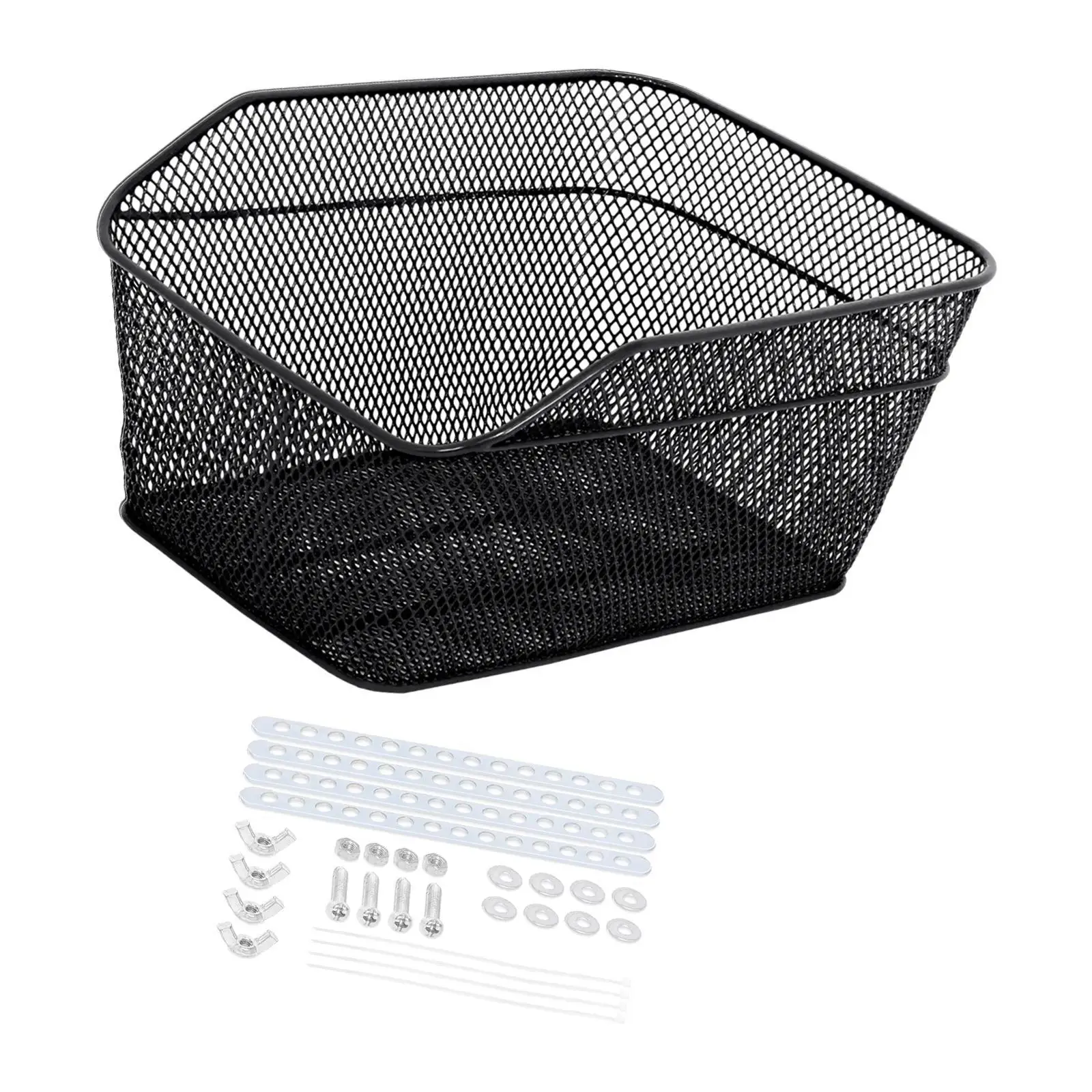 Bike Rear Basket Takeaways Carrier Heavy Duty Metal Container Storage Basket