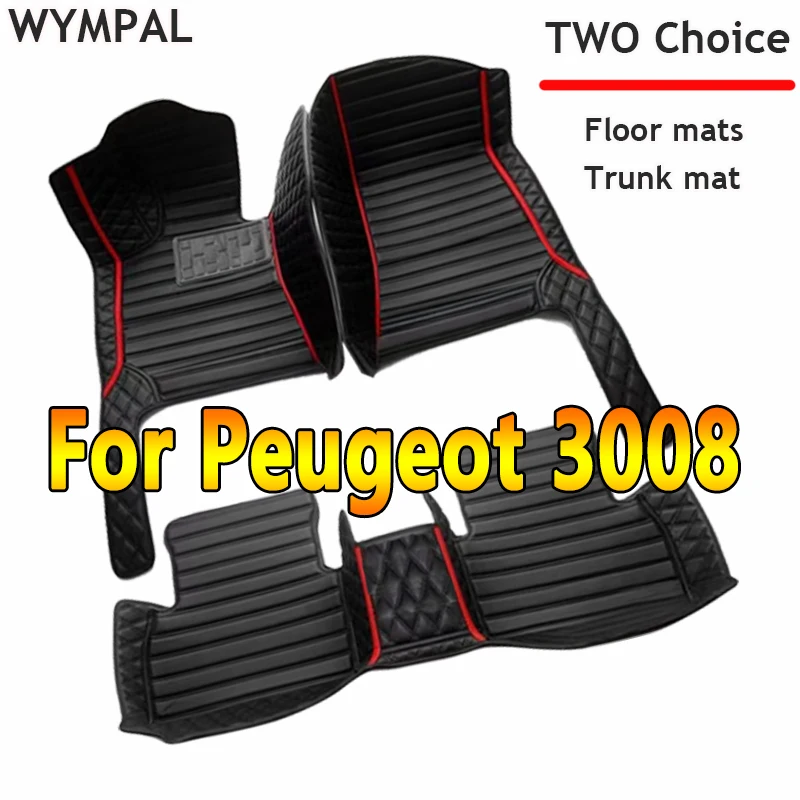 

Custom Automotive Car Floor Mats For Peugeot 3008 2013~2019 Auto Luxury Leather Men Women Car Mats Full Coverage