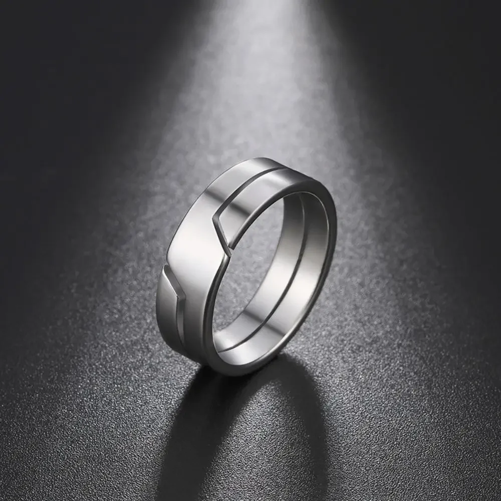 Fashion Simple Stainless Steel Couple Ring for Men Women Casual Finger Rings Jewelry Engagement Anniversary Gift
