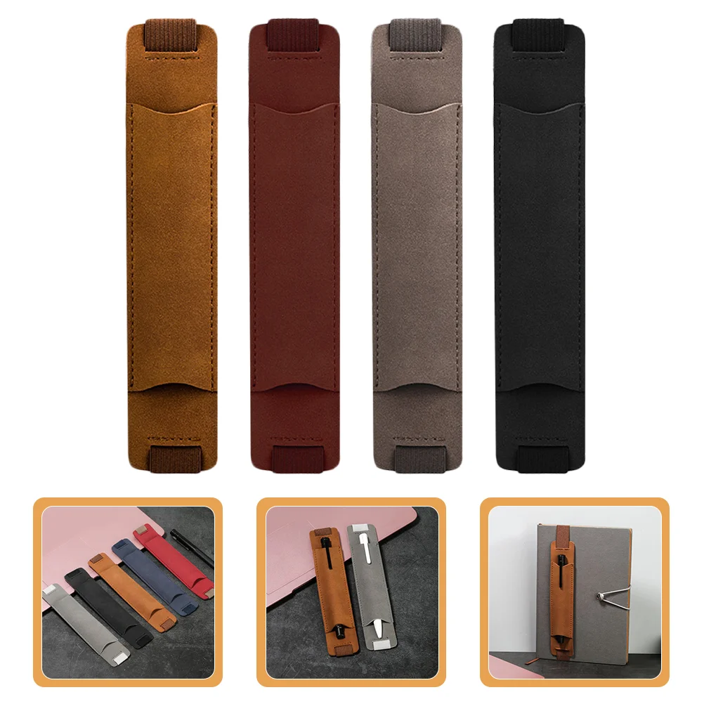 

4 Pcs Pen Case Protector Protective Bags Business Notebook Metal Pu Protectors for Pens and Pencils Sleeve Miss