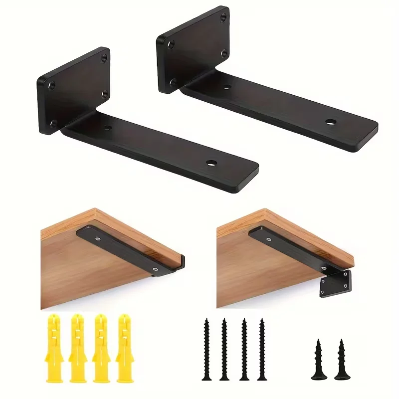 6 8 10 12 inch L shelf bracket floating hidden shelf bracket heavy-duty cast iron shelf bracket industrial