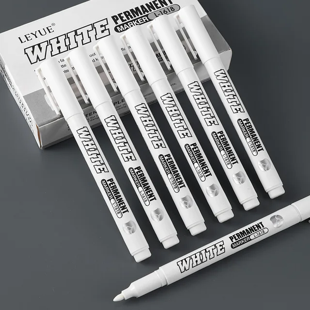 Nowy 1/2/3 sztuk wodoodporny marker metalowy permanentny biała farba długopis mycie artystyczne malowanie Graffiti długopisy tkanina drewno skórzany marker 1MM