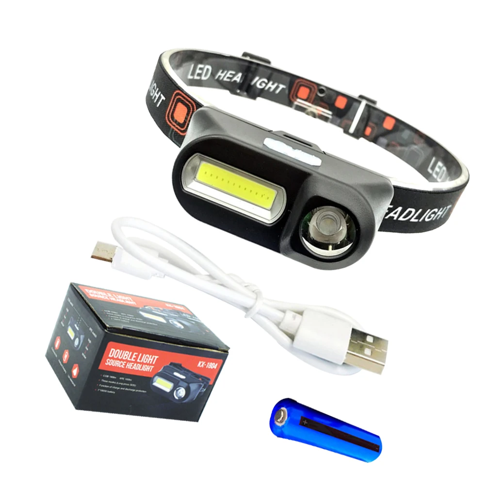 6 المصابيح الأمامية القابلة لإعادة الشحن المحمولة السوبر مشرق USB شحن الشعلة للجري في الهواء الطلق التخييم المشي لمسافات طويلة المشي كشافات