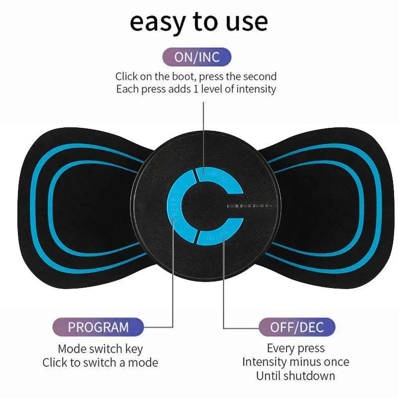 เครื่องนวดคอไฟฟ้าแบบชาร์จไฟได้ EMS Pulse กล้ามเนื้อหลังปากมดลูกกล้ามเนื้อผ่อนคลายกระดูกสันหลัง Vertebra แผ่นนวดสนับสนุน Dropshipping